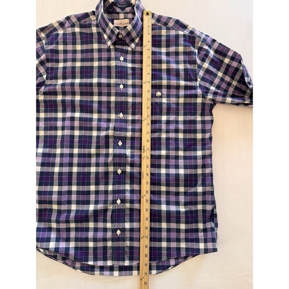 “Cotton Brothers” Plaid Shirt Mens Large Casual Button Down Long Sleeve Purple - Picture 9 of 16